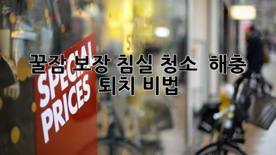 꿀잠 보장! 침실 청소 & 해충 퇴치 비법 🛌✨